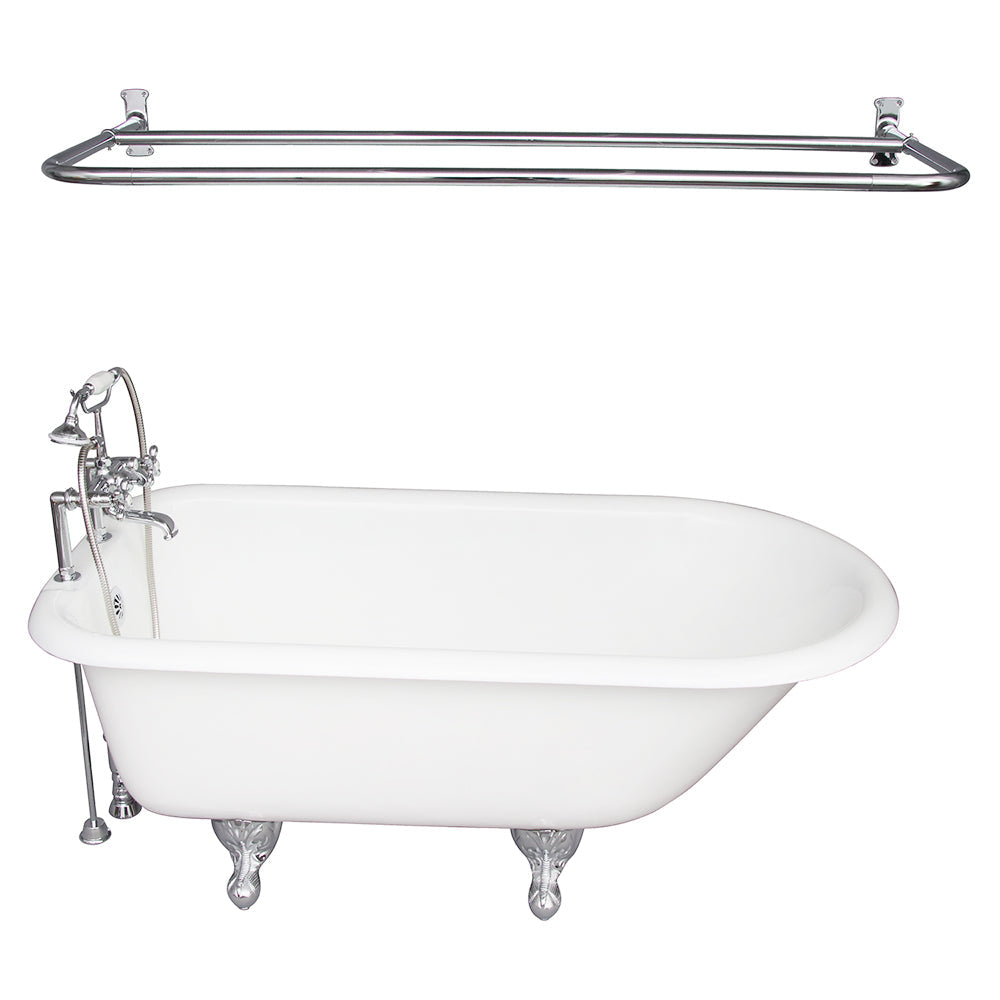 Cadmus 67″ Cast Iron Roll Top Tub Kit – Polished Chrome Accessories