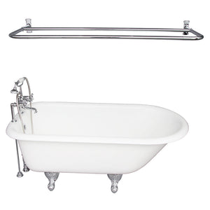 Cadmus 67″ Cast Iron Roll Top Tub Kit – Polished Chrome Accessories