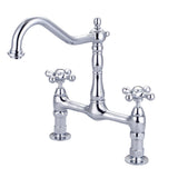 Guthrie Kitchen Bridge Faucet with Metal Cross Handles