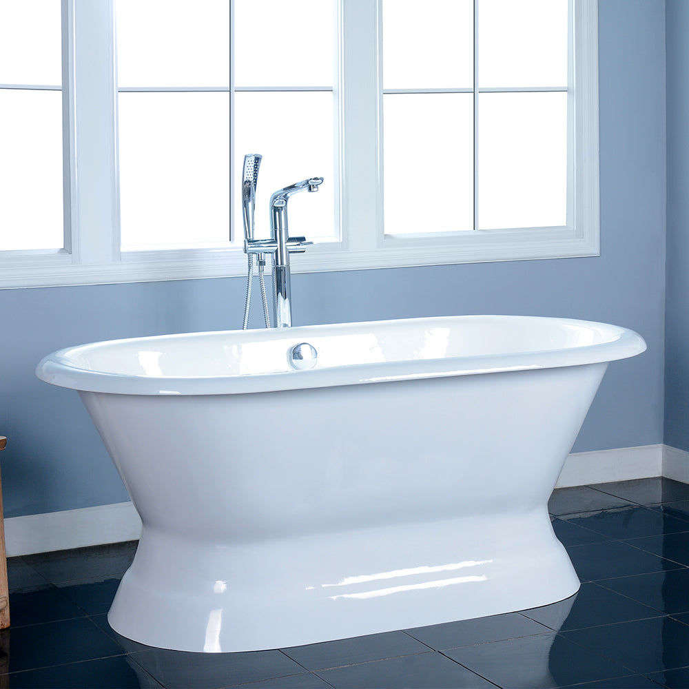Cromwell 66" Cast Iron Double Roll Top Tub on Base