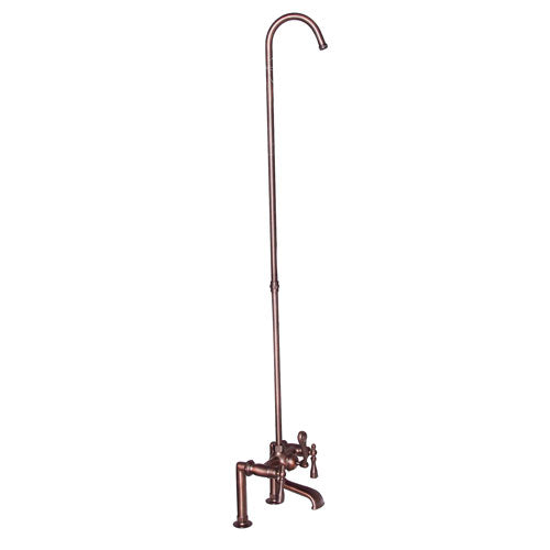 Tub Rim-Mounted Filler with Diverter and Riser