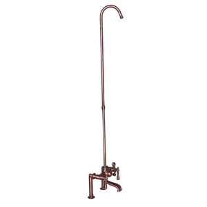 Tub Rim-Mounted Filler with Diverter and Riser