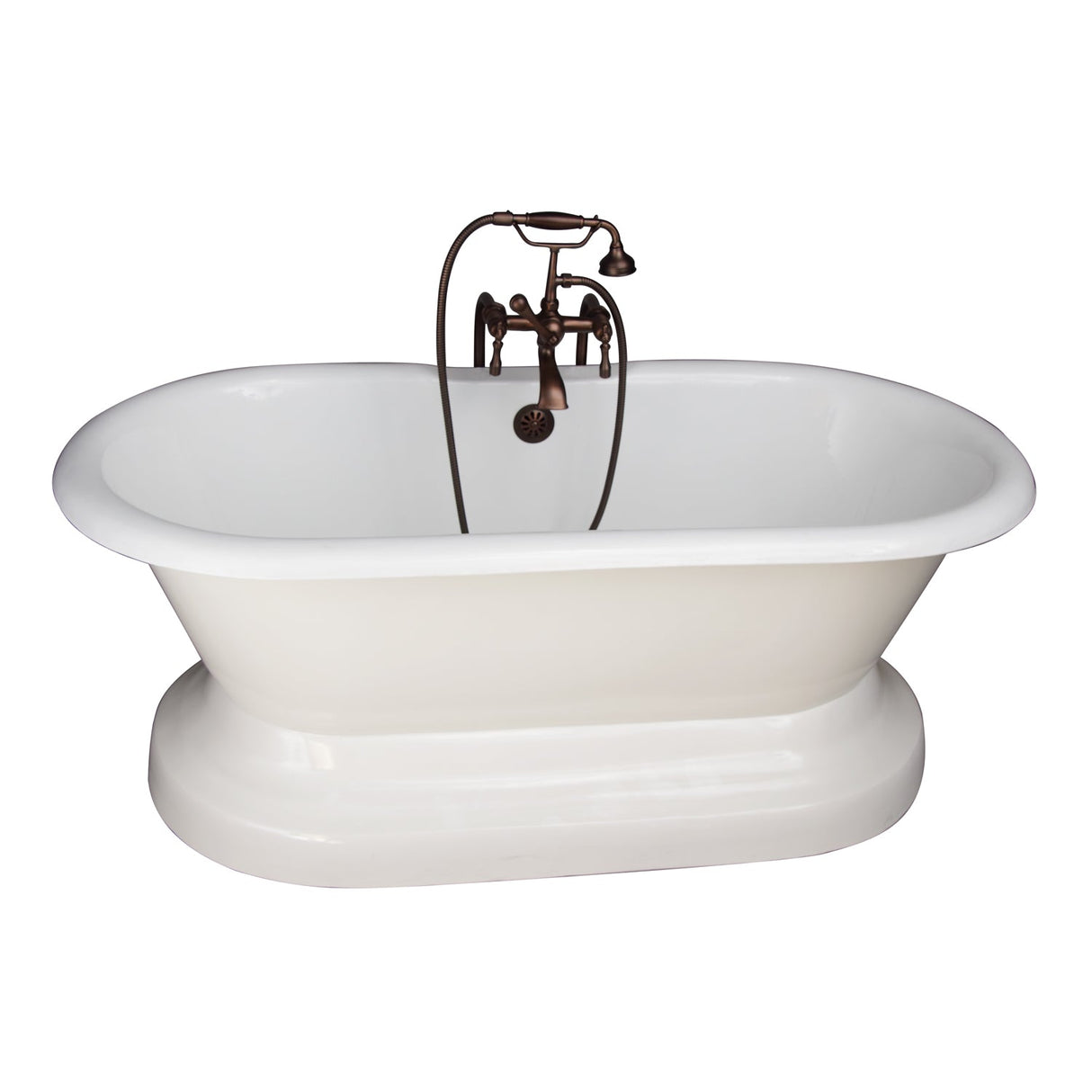 Duet 67" Cast Iron Double Roll Top Tub Kit-Oil Rubbed Bronze Accessories