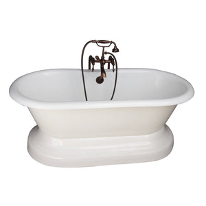 Duet 67" Cast Iron Double Roll Top Tub Kit-Oil Rubbed Bronze Accessories