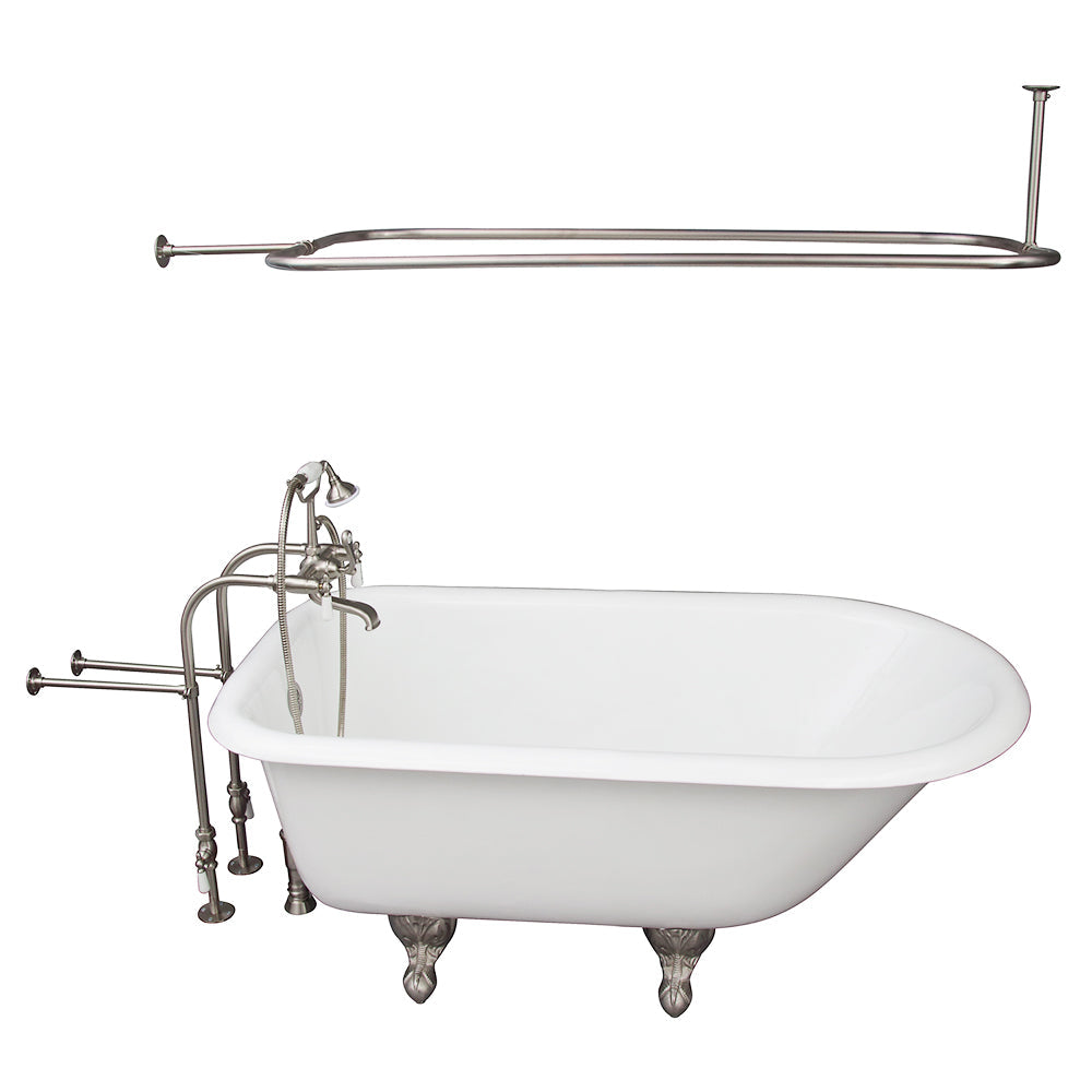Antonio 55″ Cast Iron Roll Top Tub Kit – Brushed Nickel Accessories