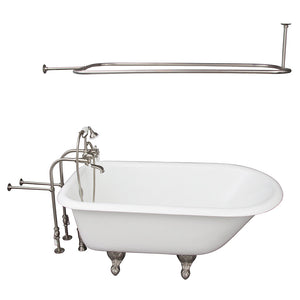Antonio 55″ Cast Iron Roll Top Tub Kit – Brushed Nickel Accessories