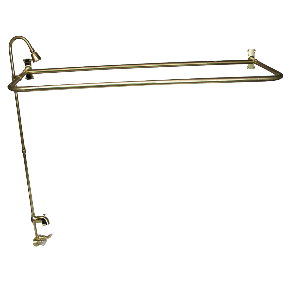Bartlett 60" Cast Iron Roll Top Tub Kit-Polished Brass Accessories