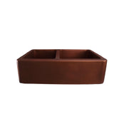 33" Otero Double Bowl Copper Apron-Front Sink