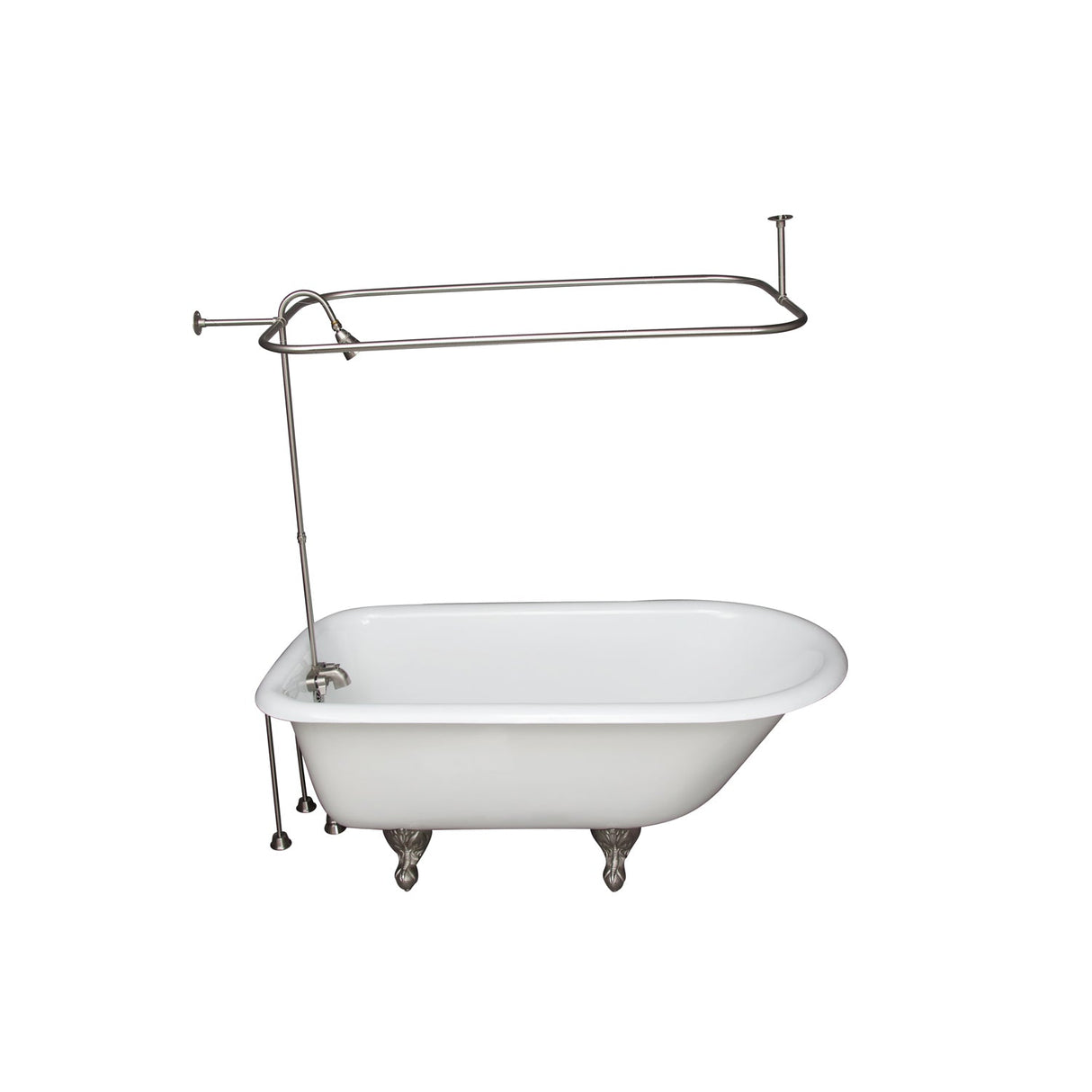Bartlett 60" Cast Iron Roll Top Tub Kit-Brushed Nickel Accessories