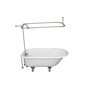 Bartlett 60" Cast Iron Roll Top Tub Kit-Brushed Nickel Accessories