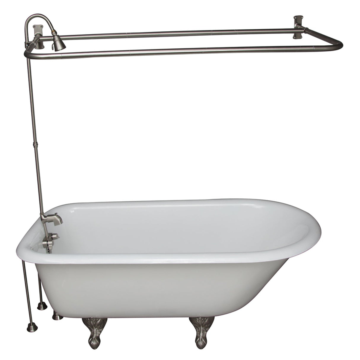 Brocton 65″ Cast Iron Roll Top Tub Kit – Brushed Nickel Accessories