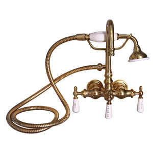 Bartlett 60" Cast Iron Roll Top Tub Kit-Polished Brass Accessories