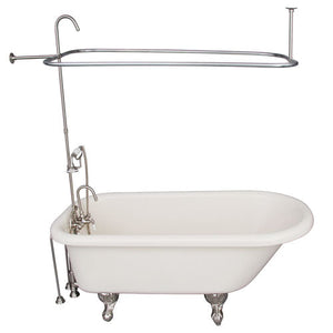 Anthea 60″ Acrylic Roll Top Tub Kit in Bisque – Brushed Nickel Accessories