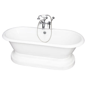 Columbus 61″ Cast Iron Double Roll Top Tub Kit – Polished Chrome Accessories