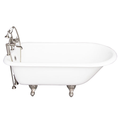 Cadmus 67″ Cast Iron Roll Top Tub Kit – Brushed Nickel Accessories