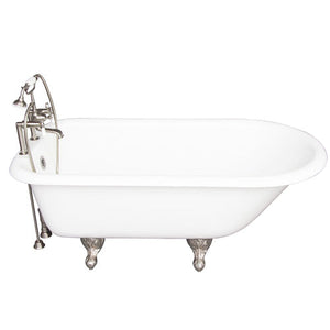 Cadmus 67″ Cast Iron Roll Top Tub Kit – Brushed Nickel Accessories