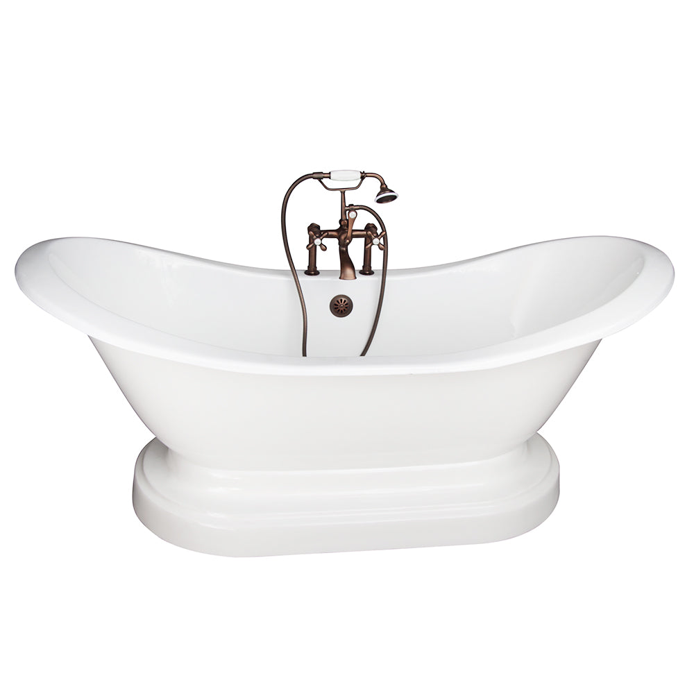 Marshall 72″ Cast Iron Double Slipper Tub Kit – Oil Rubbed Bronze Accessories