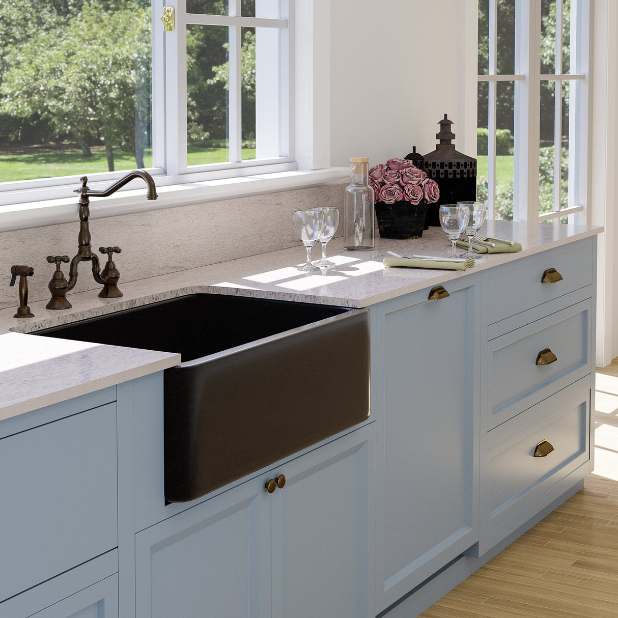 Acantha Single Bowl Granite Apron-Front Sink