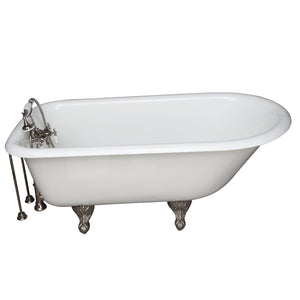 Antonio 55" Cast Iron Roll Top Tub Kit-Polished Nickel Accessories