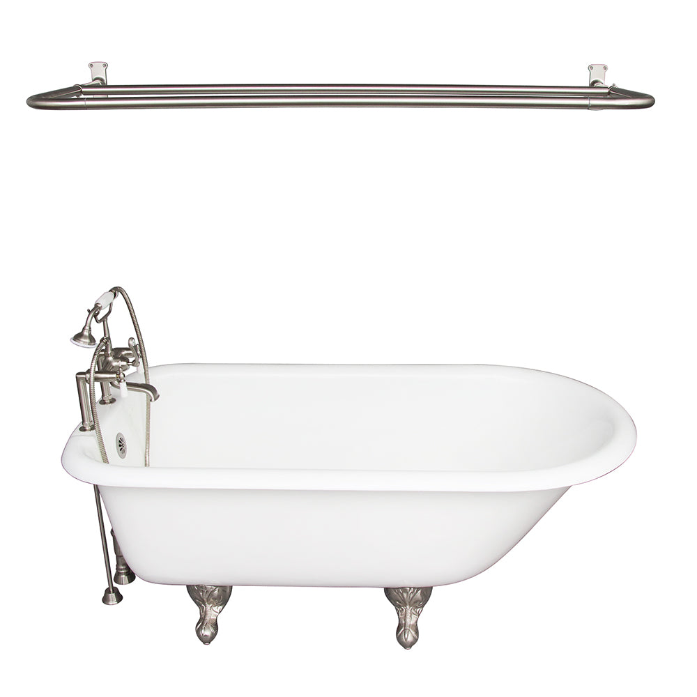 Beecher 60″ Cast Iron Roll Top Tub Kit – Brushed Nickel Accessories