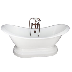Marshall 72″ Cast Iron Double Slipper Tub Kit – Oil Rubbed Bronze Accessories