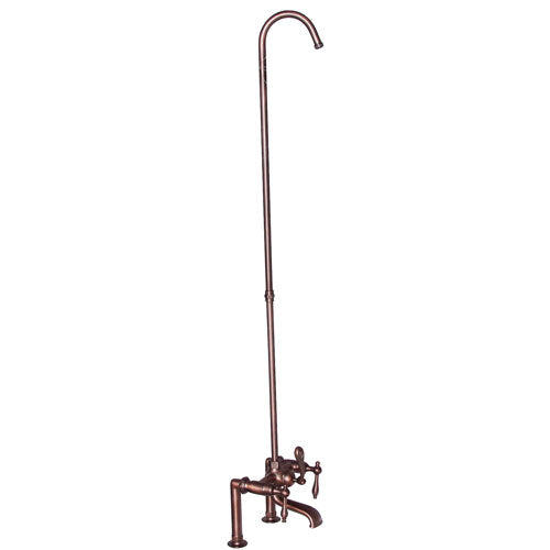 Tub Rim-Mounted Filler with Diverter and Riser