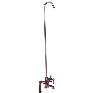 Tub Rim-Mounted Filler with Diverter and Riser