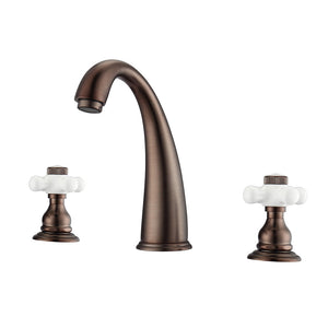 Maddox Widespread Lavatory Faucet with Porcelain Cross Handles