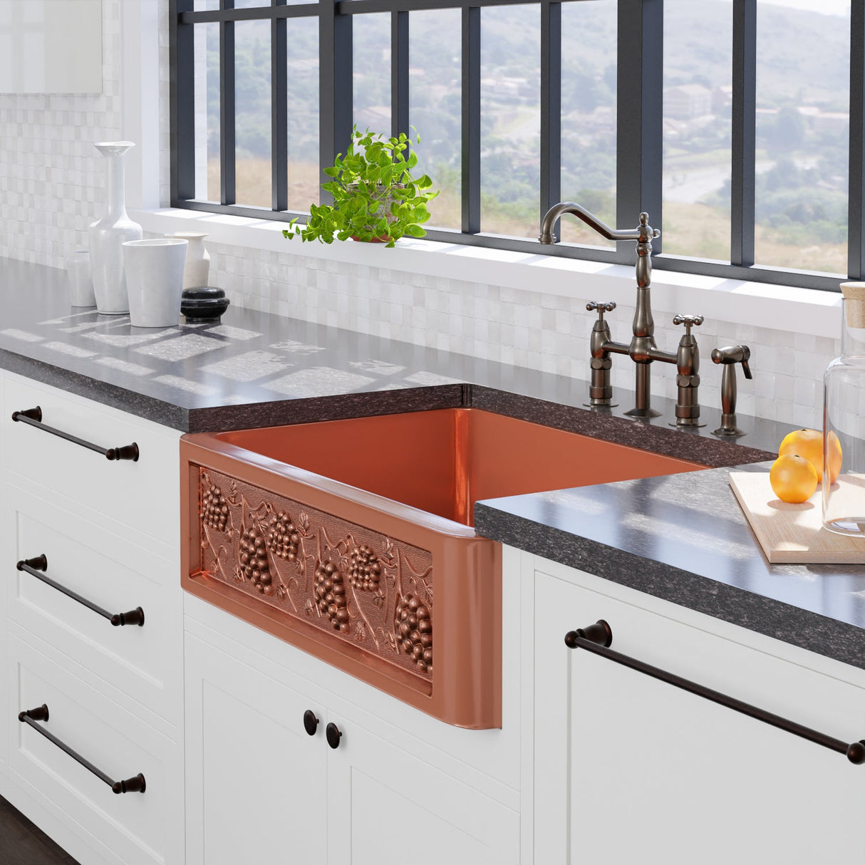33" Concord Single Bowl Copper Apron-Front Sink