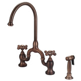 Banner Kitchen Bridge Faucet with Metal Cross Handles