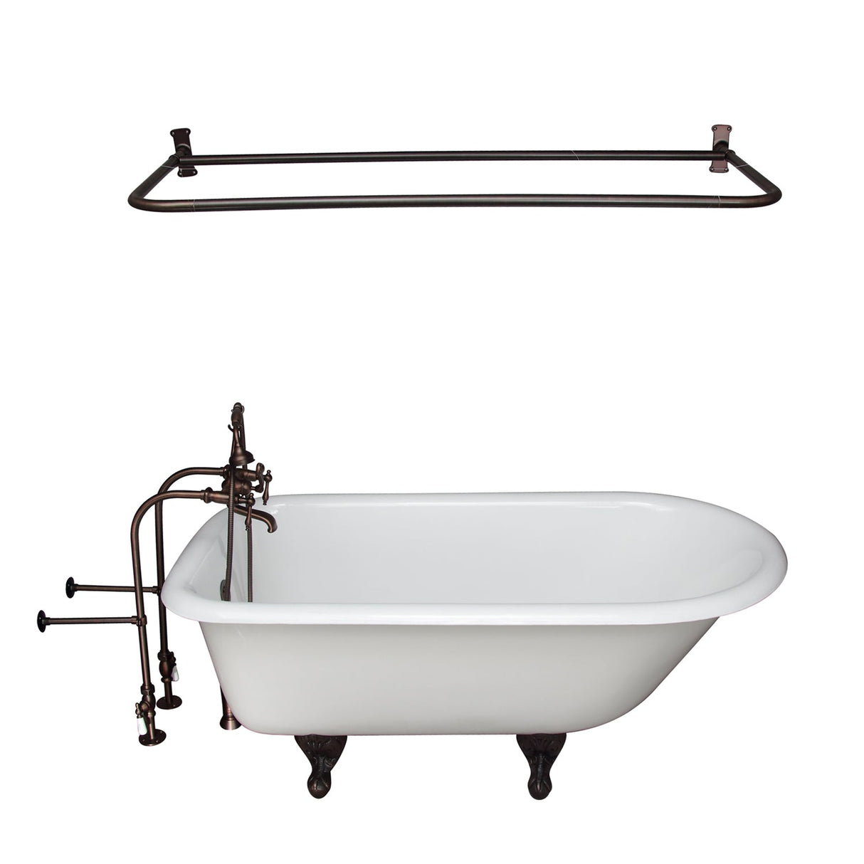Brocton 65″ Cast Iron Roll Top Tub Kit – Oil Rubbed Bronze Accessories