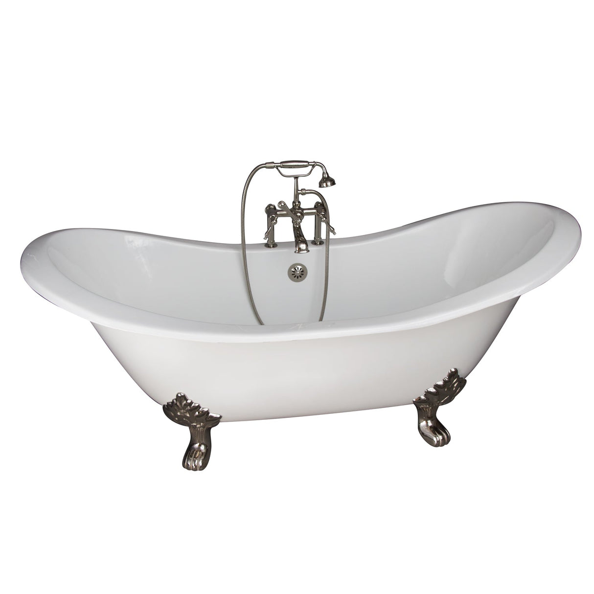 Marshall 72″ Cast Iron Double Slipper Tub Kit – Polished Nickel Accessories
