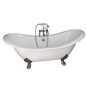 Marshall 72″ Cast Iron Double Slipper Tub Kit – Polished Nickel Accessories