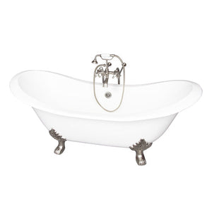 Marshall 72″ Cast Iron Double Slipper Tub Kit – Brushed Nickel Accessories