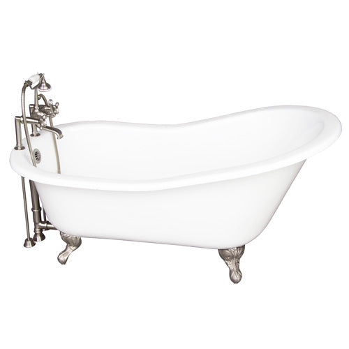 Icarus 67″ Cast Iron Slipper Tub Kit – Brushed Nickel Accessories