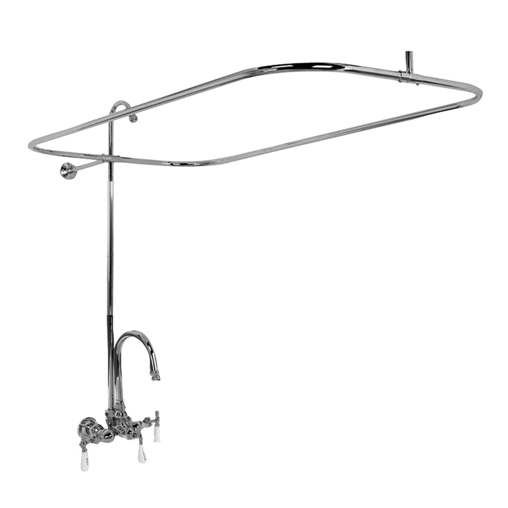 Atlin 67″ Acrylic Roll Top Tub Kit in White – Polished Chrome Accessories