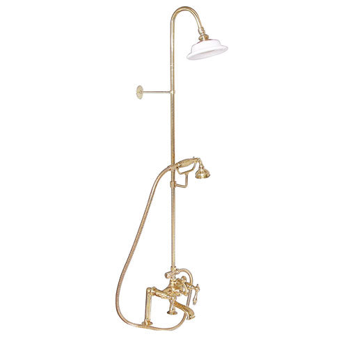 Tub Filler with Diverter Hand-Held Shower and Riser