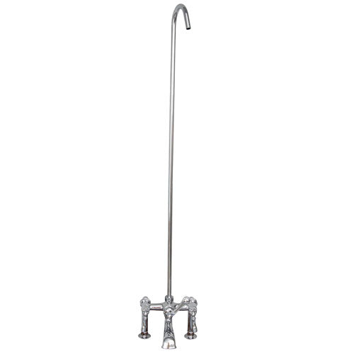 Tub Rim-Mounted Filler with Diverter and Riser