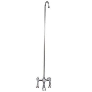 Tub Rim-Mounted Filler with Diverter and Riser