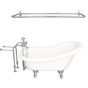 Fillmore 60″ Acrylic Slipper Tub Kit in Bisque – Polished Chrome Accessories