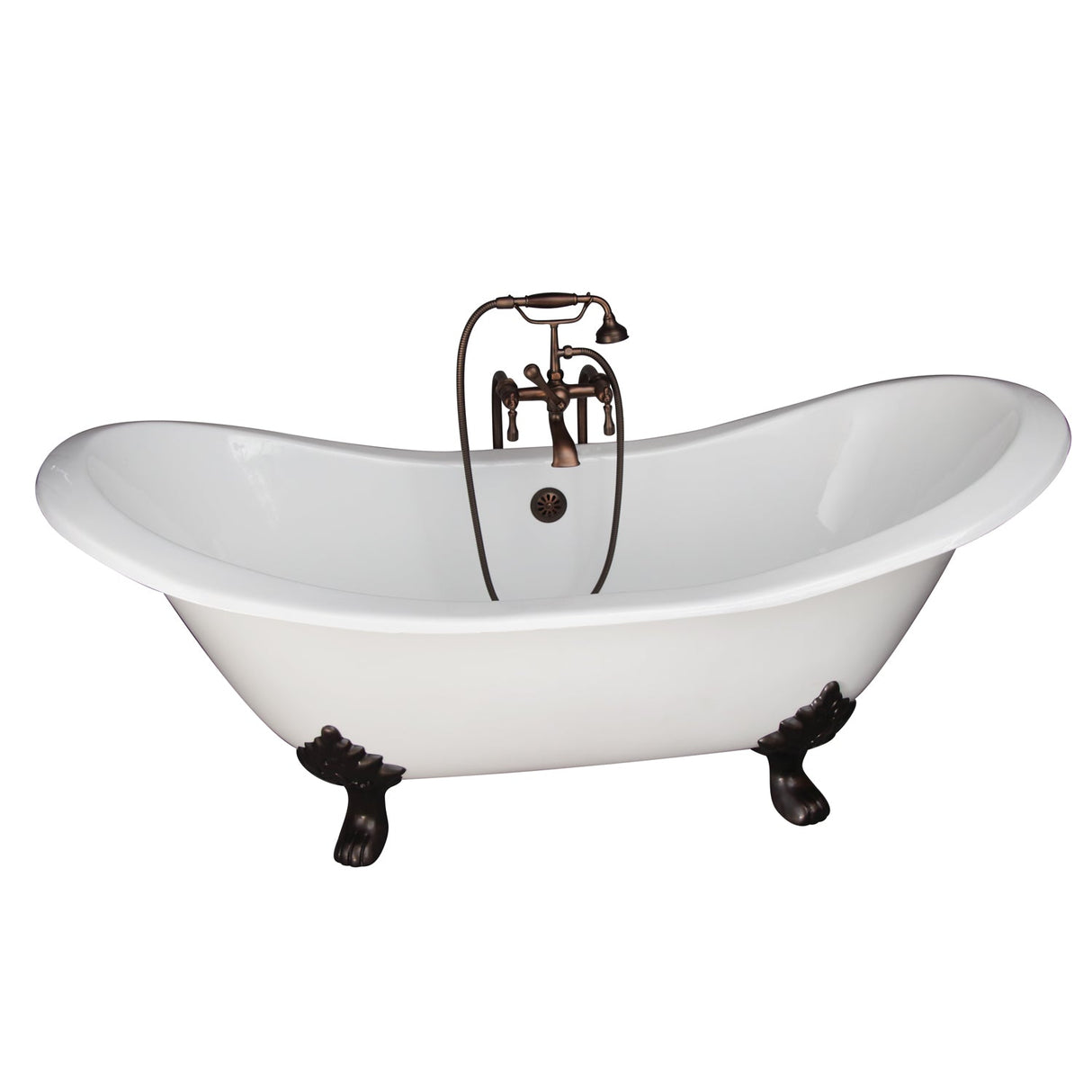 Marshall 72″ Cast Iron Double Slipper Tub Kit – Oil Rubbed Bronze Accessories