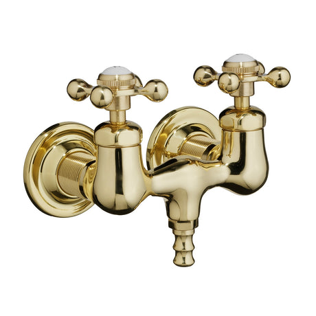 Brocton 65″ Cast Iron Roll Top Tub Kit – Polished Brass Accessories