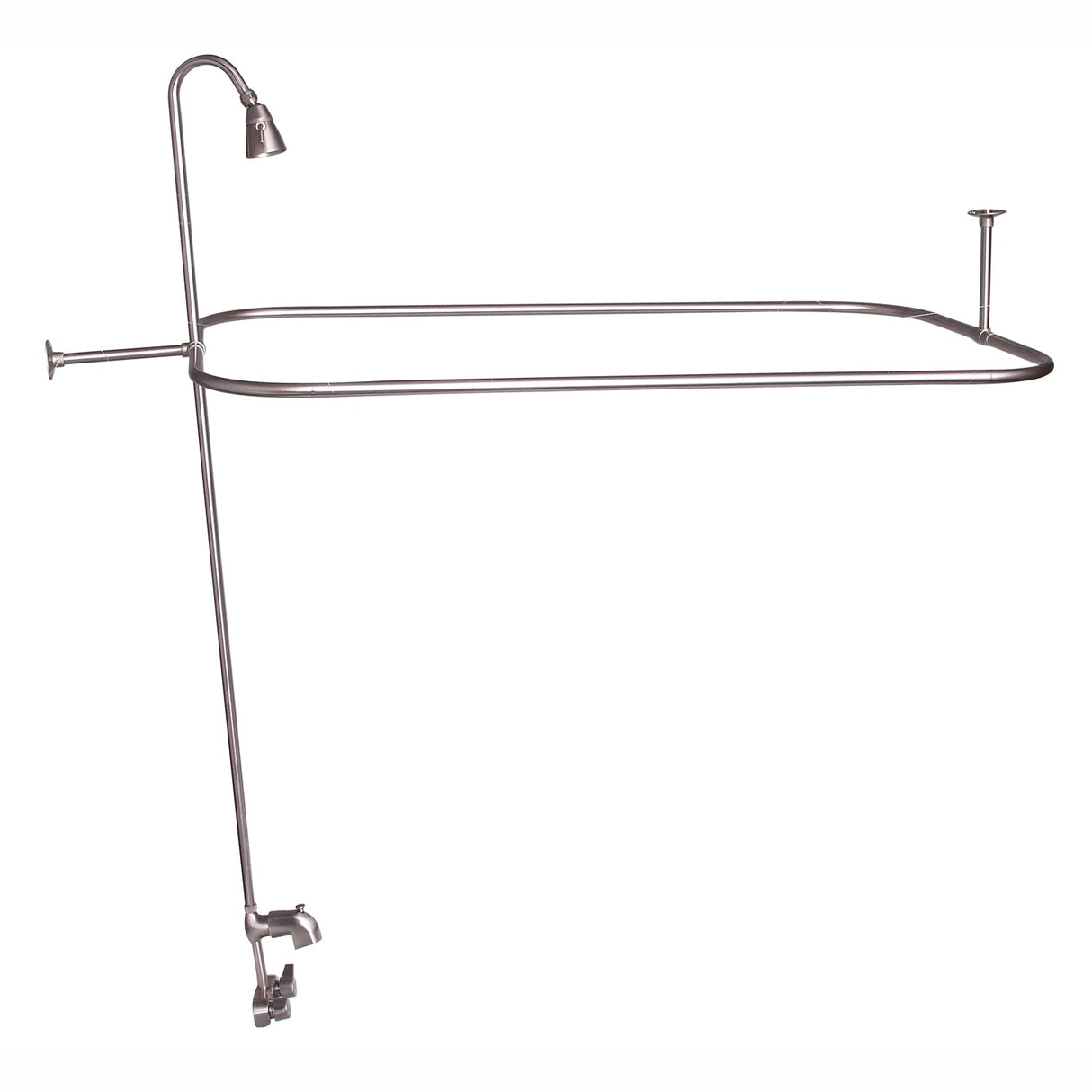 Antonio 55" Cast Iron Roll Top Tub Kit-Brushed Nickel Accessories