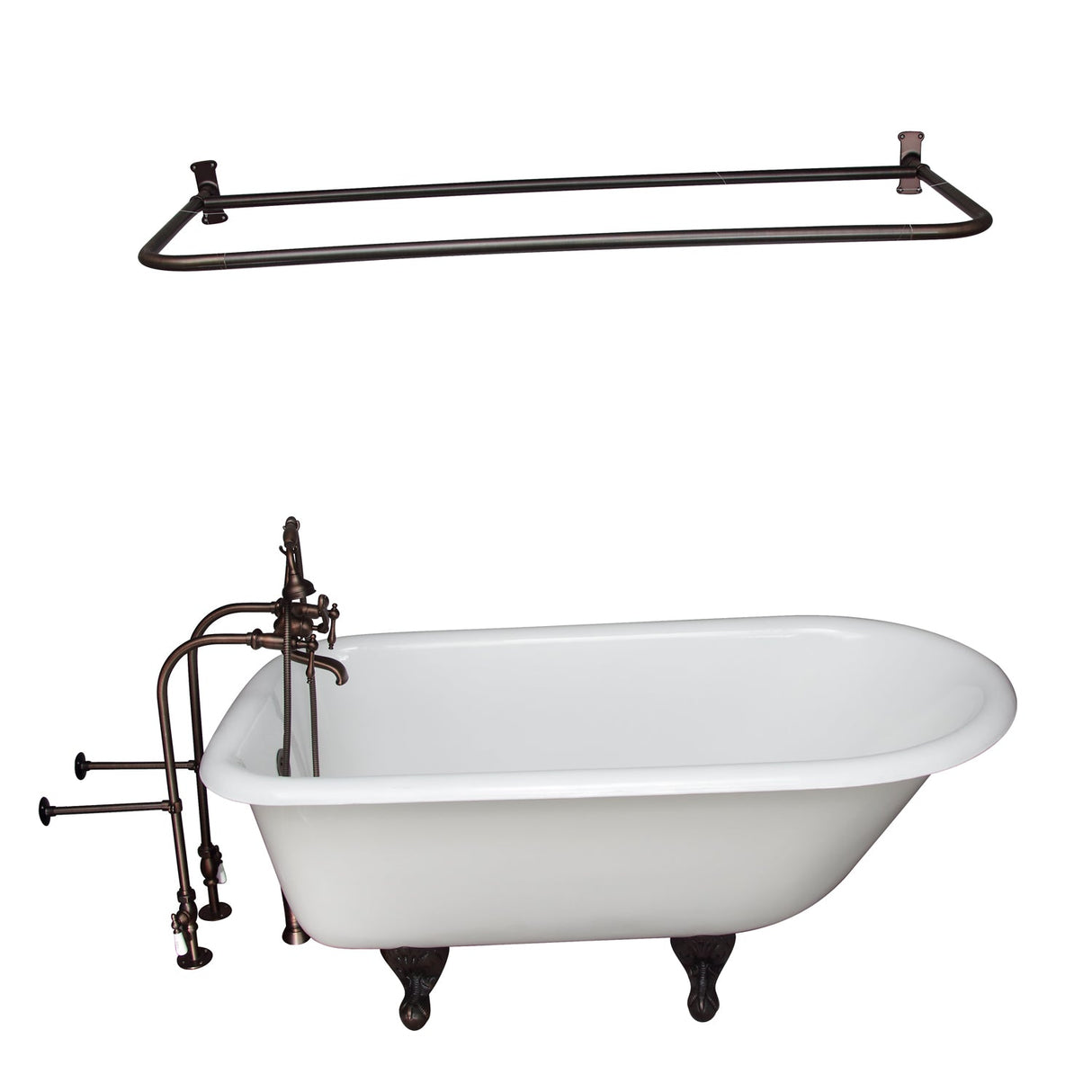 Antonio 55" Cast Iron Roll Top Tub Kit-Oil Rubbed Bronze Accessories