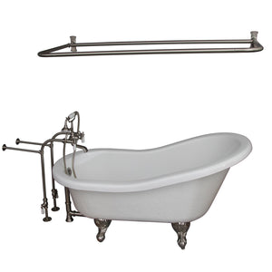 Estelle 60″ Acrylic Slipper Tub Kit in White – Brushed Nickel Accessories