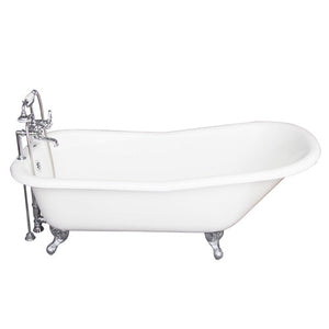 Icarus 67″ Cast Iron Slipper Tub Kit – Polished Chrome Accessories