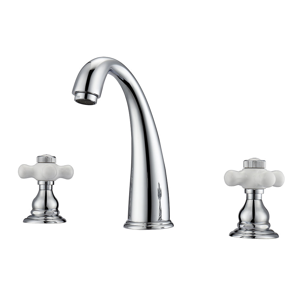 Maddox Widespread Lavatory Faucet with Porcelain Cross Handles