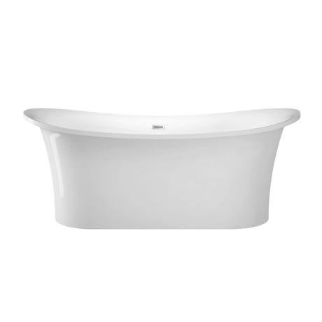 Nydia 72" Acrylic Double Slipper Tub with Integrated Drain and Overflow