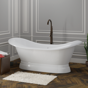 Marshall 72" Cast Iron Double Slipper Tub on Base