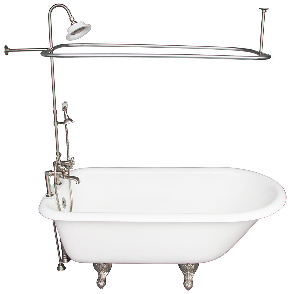 Beecher 60″ Cast Iron Roll Top Tub Kit – Brushed Nickel Accessories